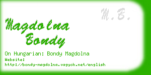 magdolna bondy business card